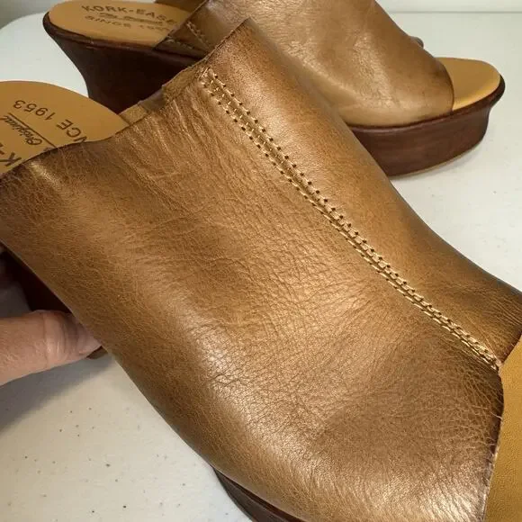 Kork-Ease Cassia Platform Shoes Women's Size 9M Brown Leather Slip On Clogs Open - Picture 15 of 16